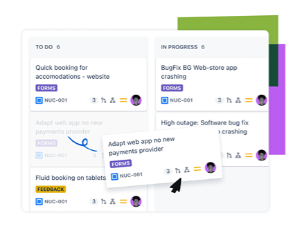 让 Jira 与您常用的工具保持同步，通过人工智能定制工作流—并通过列表、面板和时间线视图全面掌控所有进程。